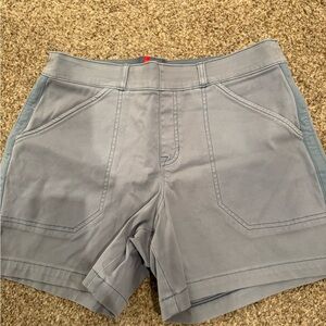 SPANX Gray High Waist Shorts with Tailored Design